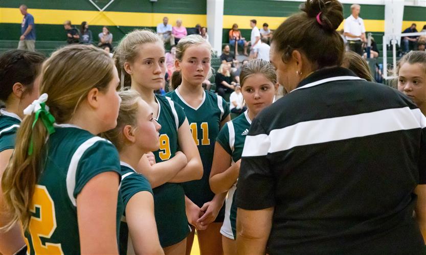 A team huddles up
